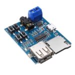 TF Kart ve USB Flash Disk Girişli WAV, MP3 Çalar Modül - 3W Amfi