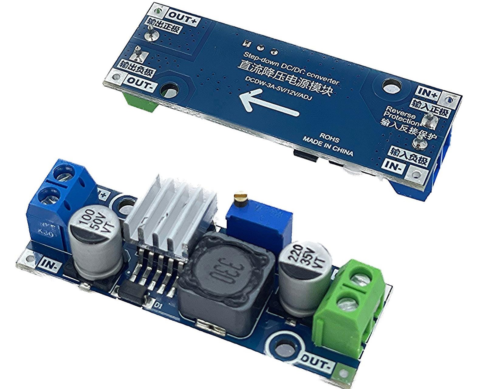 OKJPV73629_feriot-mini-ayarlanabilir-3a-voltaj-reg AR-184 LM2596 AYARLANABİLİR 3A VOLTAJ REGÜLATÖR KARTI KLEMENSLİ - Görsel 1