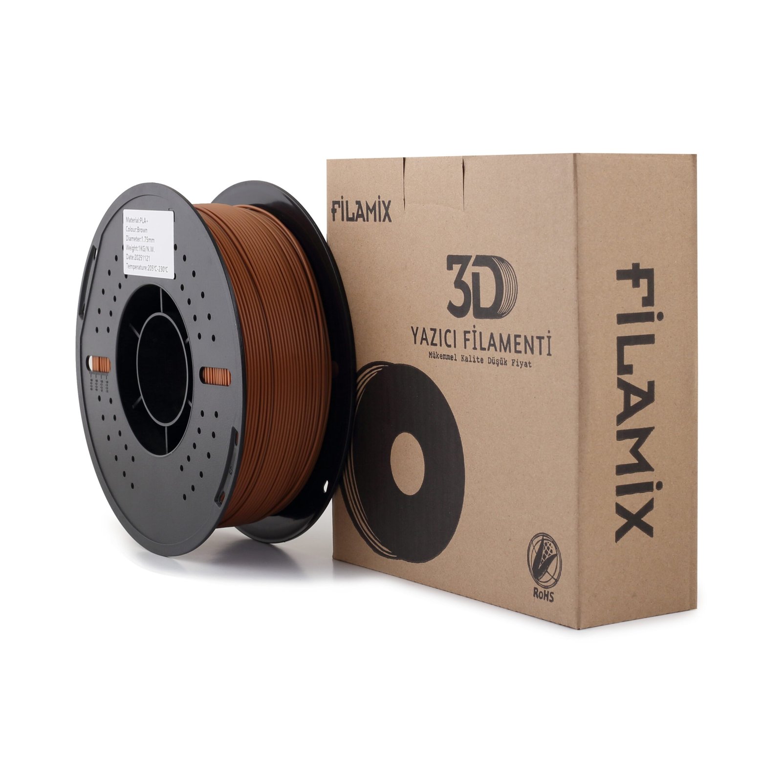 Filamix Pla+ Brown 1 Filamix Filament PLA + Kahverengi (Brown) - Görsel 1
