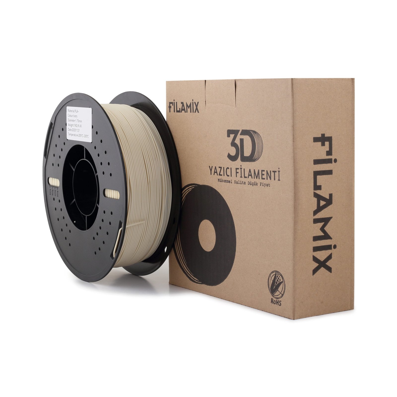 Filamix Pla+ Ivory 1 Filamix Filament PLA + Fildişi (Ivory) - Görsel 1