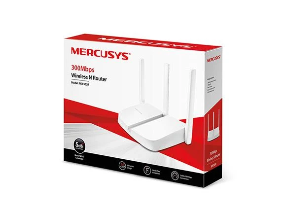 fed904b1-0f40-4b84-a23b-d2db76d3360e TP-LINK MERCUSYS MW305R 300MBPS 4PORT 3 ANTEN 5DBI 2.4GHz INDOOR ROUTER - Görsel 1